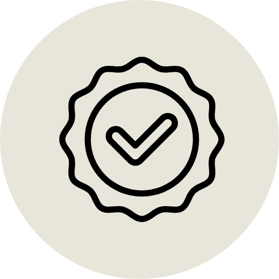 Icono de fondo claro indicando calidad