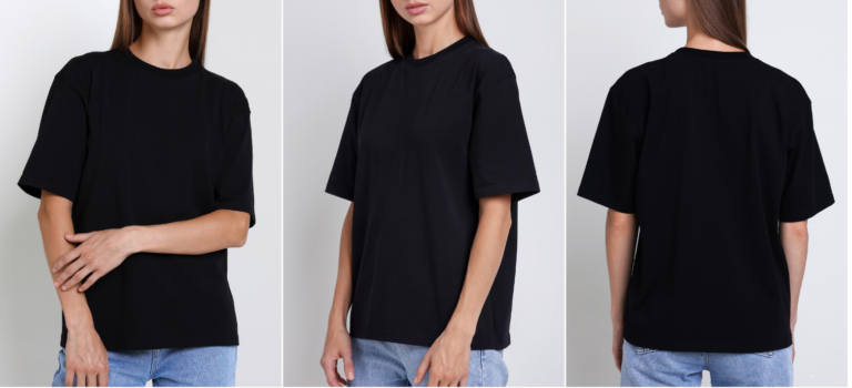 Mujeres modelando playeras negras